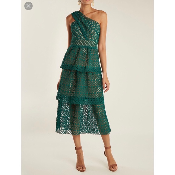 self portrait floral chain guipure dress